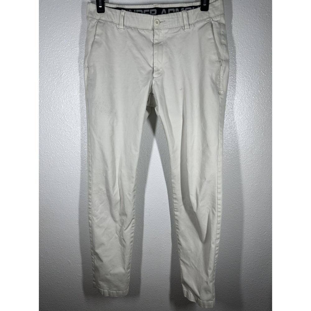 Under Armour Pants Mens 36x31 Beige Chino Golf Tapered Casual Pockets Athletic
